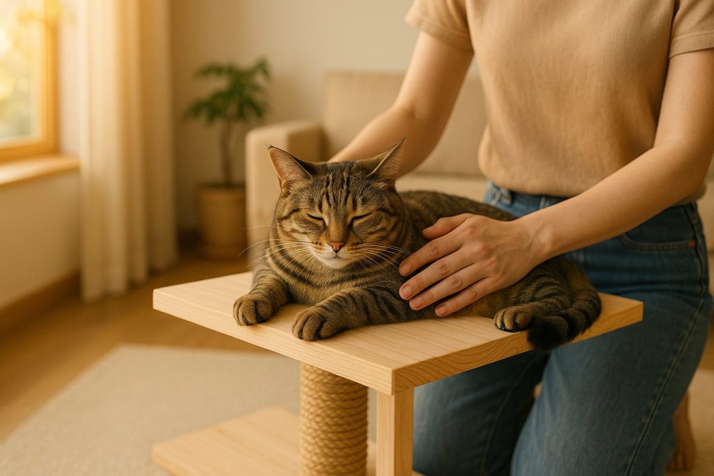 シニア猫の為の低めキャットタワーの例