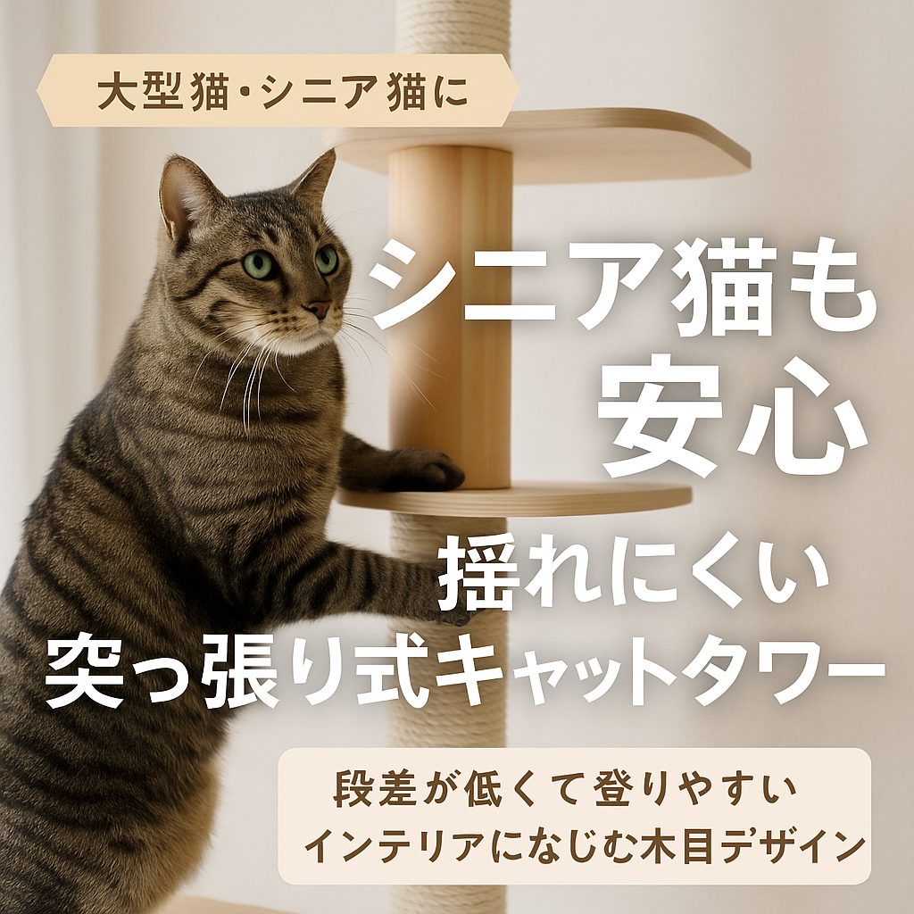 ⭐mokumeku（もくめく）キャットタワーは大型猫・多頭飼いでも安心