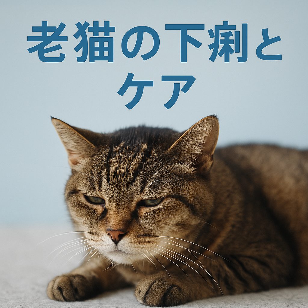 老猫の下痢とケアを解説する記事のアイキャッチ画像（みいちゃん）